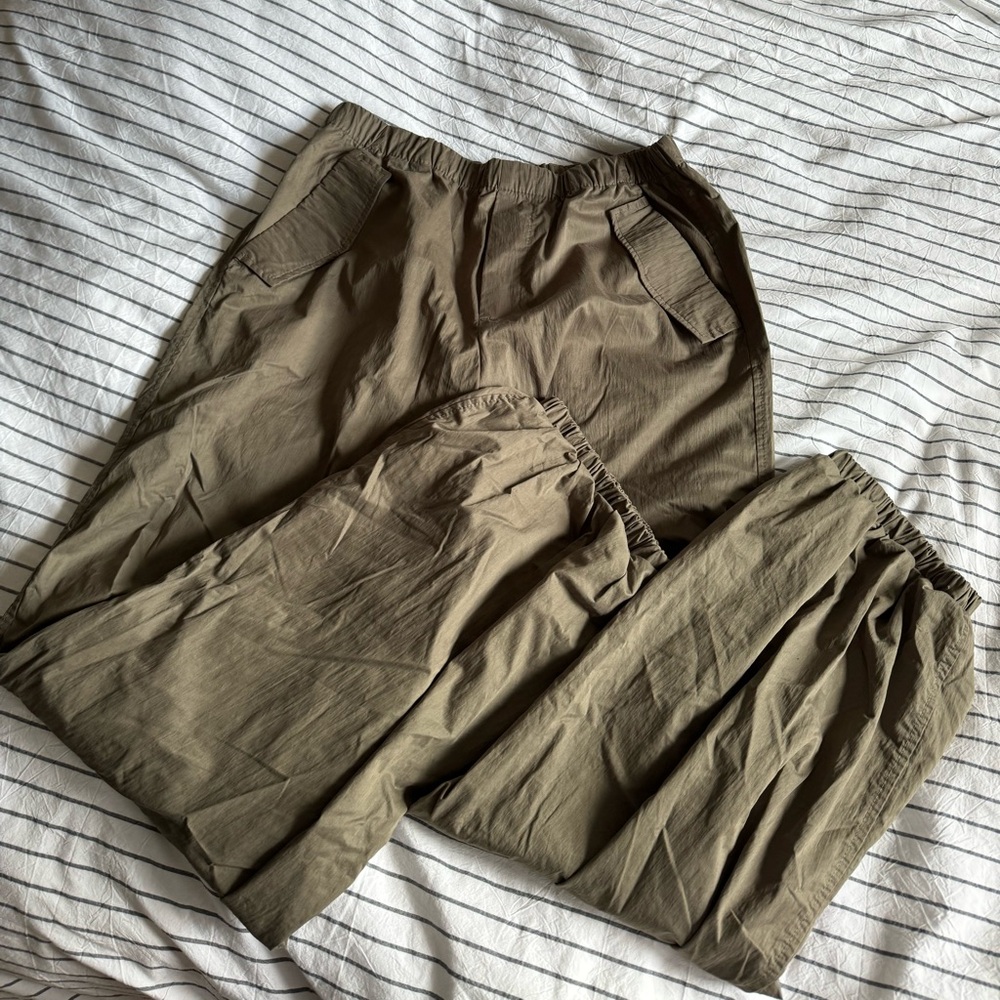 Zara green parachute pants